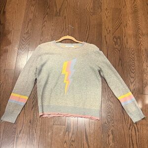 Gray Lightning Bolt Sweater